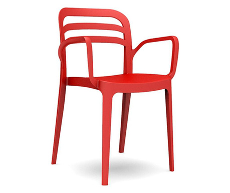 RAKI aspendos scaun bucatarie cu brate 54,5x51xh81,6cm din polipropilena cu fibra de sticla ,culoare rosie