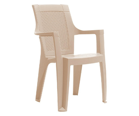 RAKI elegance rattan scaun cu cotiera 62x57xh88cm din polipropilena cappuccino