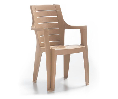 RAKI elegance wood scaun cu cotiera 62x57xh88cm din polipropilena cappuccino
