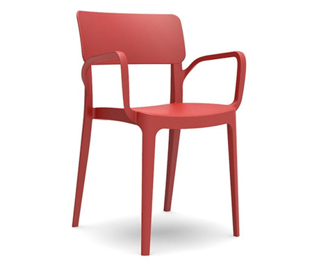 RAKI panora scaun bucatarie cu brate 54,5x51xh81,9cm din polipropilena cu fibra de sticla ,culoare rosie