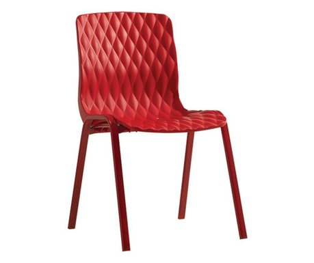 RAKI royal scaun gradina din polipropilena cu fibra de sticla ,culoare rosie 50x52xh83cm