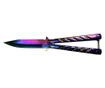 Μαχαίρι, Butterfly knife, Balisong, Butterfly 22,5 cm, Rainbow-Palette