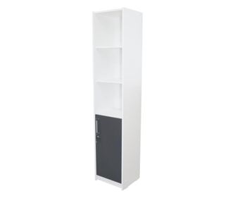 Raft birou 1 usa mica, alb cu gri, 40x190x36 cm