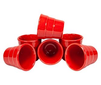 Set 6 pahare model, cesiro, 90 ml, rosu intens