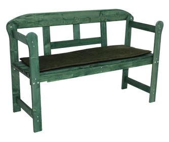 Banca de gradina Emy pentru 2 persoane, Verde, cu perna inclusa