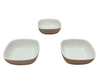 Három saláta/szósz/snack tál készlet Excellent Houseware, porcelán, 10x4 cm, fehér