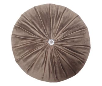 Perna decorativa, rotunda, catifea premium, maro caffe latte, 33 cm, Fashion Story Home