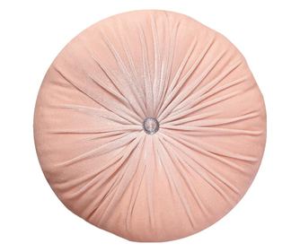 Perna decorativa, rotunda, catifea, roz pudra, 33 cm, Fashion Story Home
