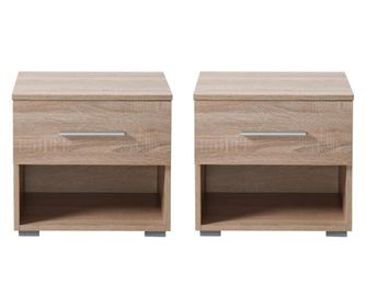 Set 2 noptiere mmb3, cu 1 raft + 1 sertar, stejar sonoma, 44.5 x 42.5 x 33.5 cm