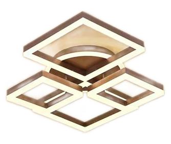 Lustra LED RFAN, Model F2342, cu Telecomanda, 3 Tipuri de Lumina, Intensitate Reglabila, 160W, Maro
