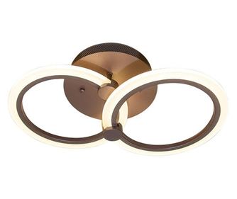 Lustra LED RFAN, Model B66-2 CF, cu Telecomanda, 3 Tipuri de Lumina, Intensitate Reglabila, 48W, Maro