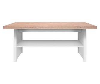 TOPTY fehér és Sonoma Oak barna forgácslap dohányzóasztal 115x55x48 cm