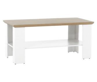 Veliki hrast bijeli i smeđi stolić za kavu 120x60x55 cm