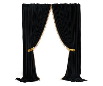 2 bársony függöny készlet, rejansa, fekete, átlátszatlan, 200x250 cm-es tartozékkal