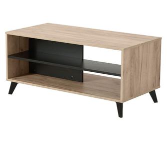 Masuta living MMB Umbria Ks, stejar gri + negru, 101.5 x 50 x 47 cm