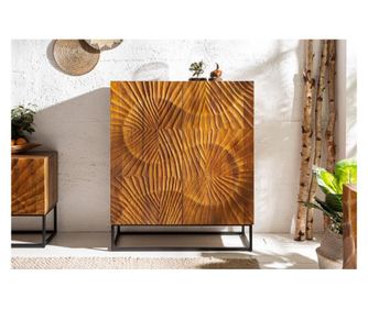 Komoda, metal, drvo, smeđa, 100x120x38 cm