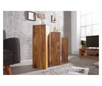 Set 3 stolića, drvo, boja drva, 25x80x25 cm