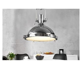 Visilica, metal, staklo, srebrna, visina 32 cm, promjer 40 cm