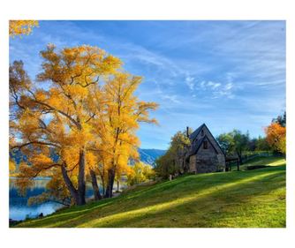Fototapeta kuća uz jezero 400x250 cm