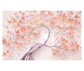 Fototapeta stablo s krem ​​cvijećem apstraktno 400x250 cm