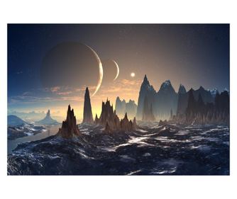Samolepilna in pralna stenska fototapeta vesoljska pokrajina 270x200 cm