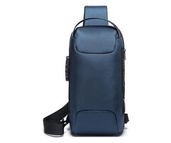 Rucsac crossbody pentru barbati, impermiabil, antifurt, port usb, Bange bg22085be albastru