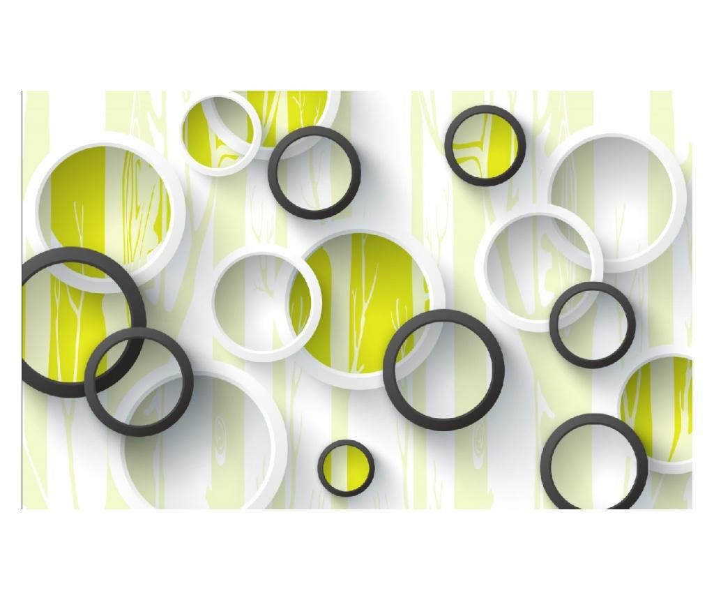  Media vászonkép, fekete-fehér körök, 105 x 70 cm