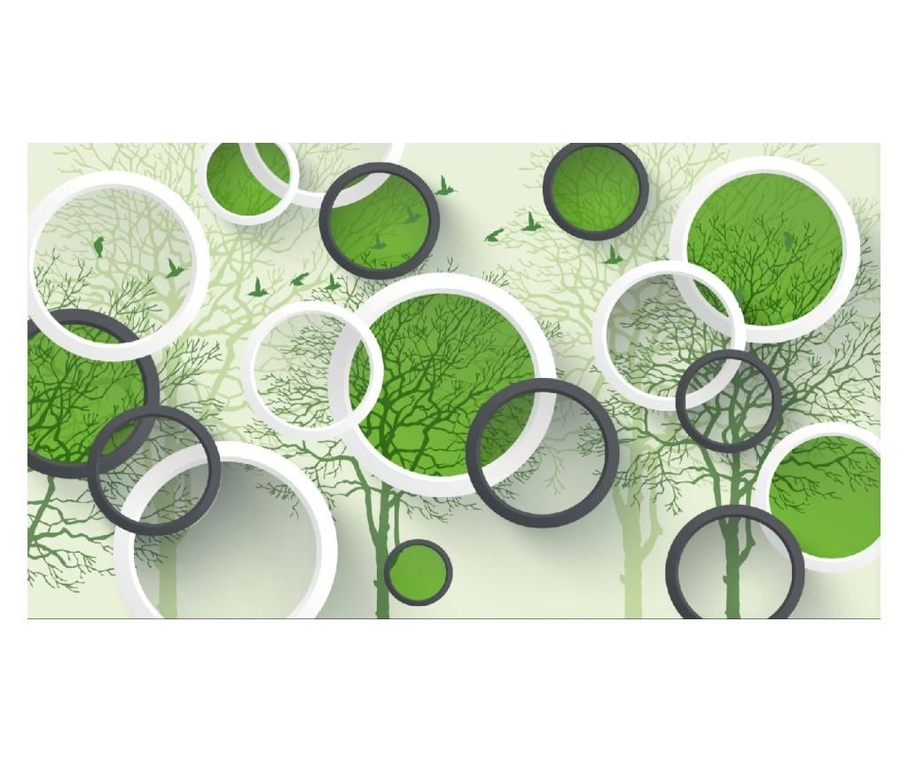  Media "fák fekete és fehér körökkel" vászonfestmény, 105 x 70 cm