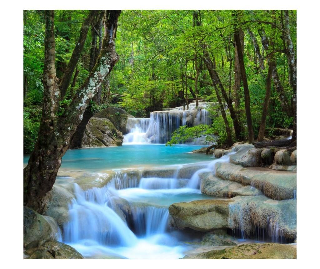 Πίνακας σε καμβά καταρράκτη μπλε δάσους, 105 x 70 εκ