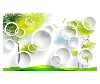 Platno s sliko dreves in krogov, 45 x 30 cm, 30 x 45 cm