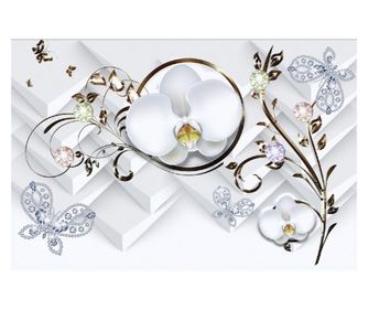 Πίνακας σε καμβά Ορχιδέες με πεταλούδες, 75 x 50 εκ