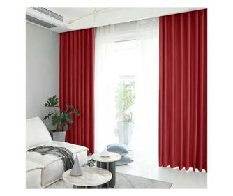 Draperie din catifea blackout cu rejansa transparenta cu ate pentru galerie, densitate 700 g/ml, dark scarl Madison 150x210 cm