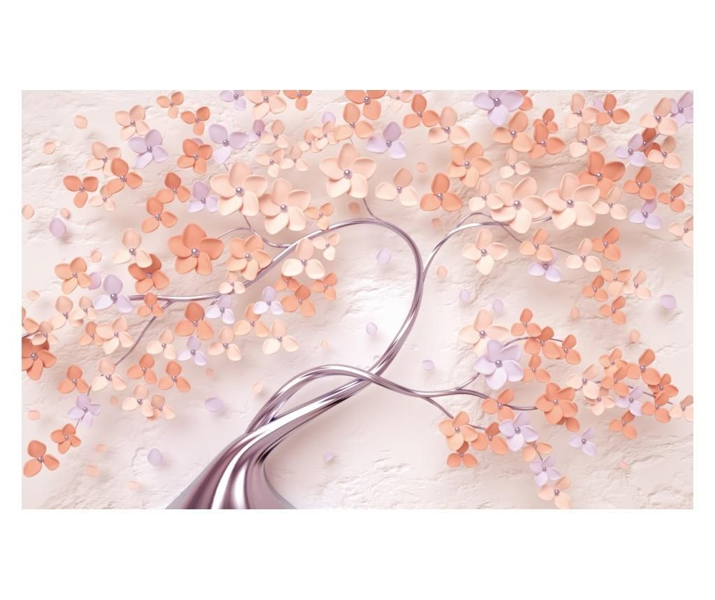 Δέντρο ζωγραφικής σε καμβά με κρεμ λουλούδια, αφηρημένο, 45 x 30 εκ