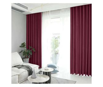 Draperie din catifea blackout cu rejansa transparenta cu ate pentru galerie, densitate 700 g/ml, chocolate Madison 200x215 cm