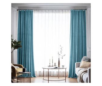 Draperie din catifea blackout cu rejansa din bumbac tip fagure, densitate 700 g/ml, casal, 1 buc Madison 250x250 cm