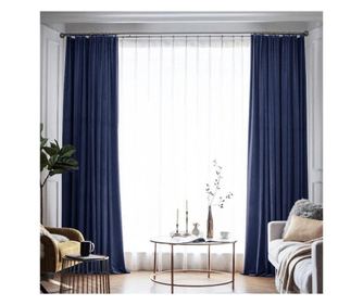 Draperie din catifea blackout cu rejansa din bumbac tip fagure, densitate 700 g/ml, black pearl, 1 buc Madison 150x240 cm