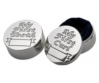 Set cutiute argintate pentru prima suvita si primul dintisor