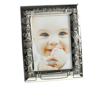 Rama foto suflata cu argint Christening Day