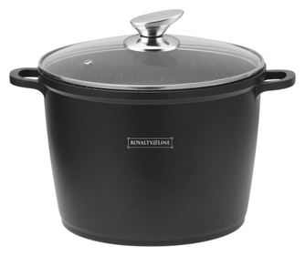 Oala cu capac sticla 28 cm marmura Royalty Line, 10 l