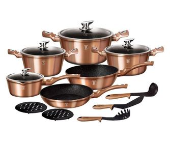 Set oale marmorate Rose Gold Metalic Line 15 piese Berlinger Haus BH 1224N