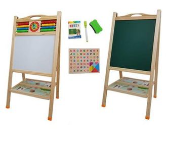 Tabla Jumbo cu Doua Fete, cu abac si inaltime reglabila, 138 cm, din lemn