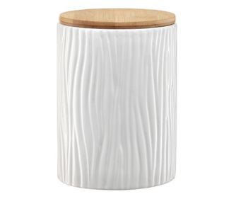 Recipient depozitare cu capac din bambus 1.11L, model scoarta alba, AMBITION Tuvo