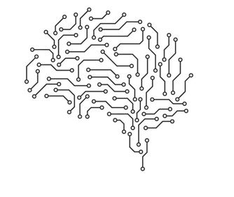 Sticker decorativ pentru perete, tehnologie, creier din circuit electric, 57 x 60 cm