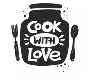 Sticker pentru bucatarie, decorativ, cook with love, 57 x 57 cm