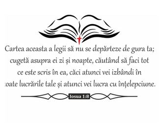 Sticker decorativ, pentru perete, verset din Biblie, Iosua 1:8, Citate si mesaje, 105 x 57 cm