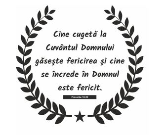 Sticker decorativ, pentru perete, verset din Biblie, Proverbe 16:20, Citate si mesaje, 57 x 62 cm