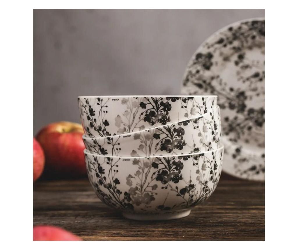 14cm Porcelain Bowl, AMBITION Black Nature