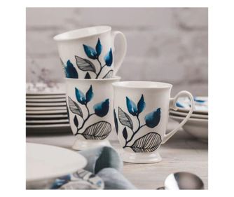 Cana cu talpa 300ml, portelan, AMBITION Blue Flower