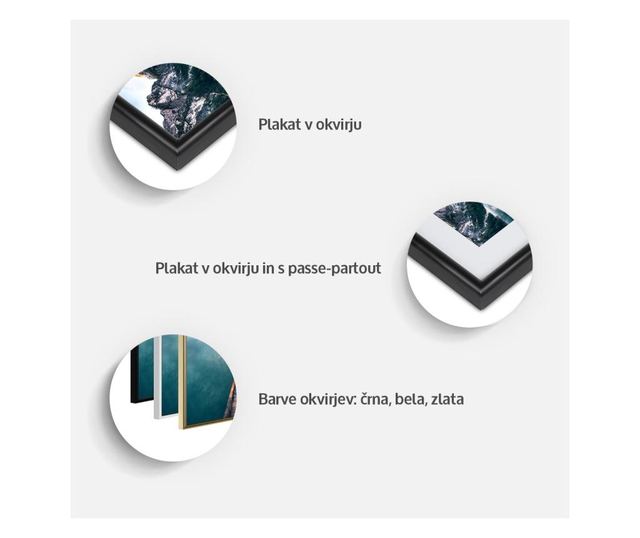 Plakat Artgeist - Prada (White) - Črn okvir - 90 x 60 cm