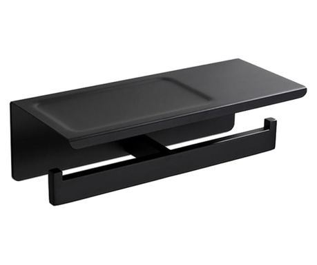 Suport dublu hartie igienica Dise, inox SUS304, negru